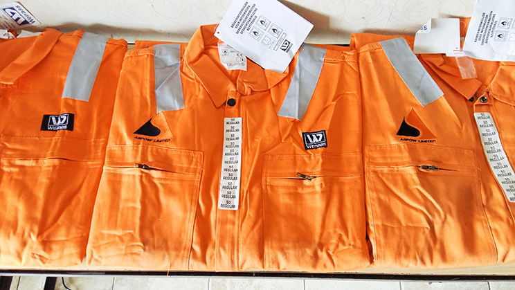 Branded coverall front