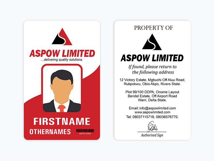 aspow limited business card design