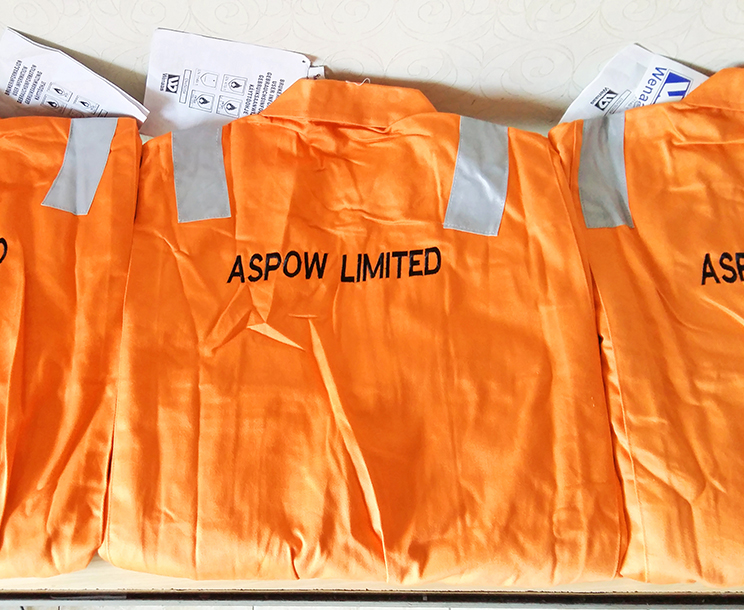 Branded coverall - back view