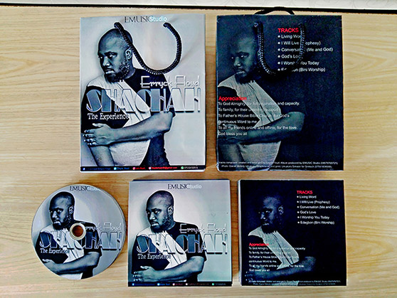 Emusic Studio printed CD album, album cover and branded album bag complete
