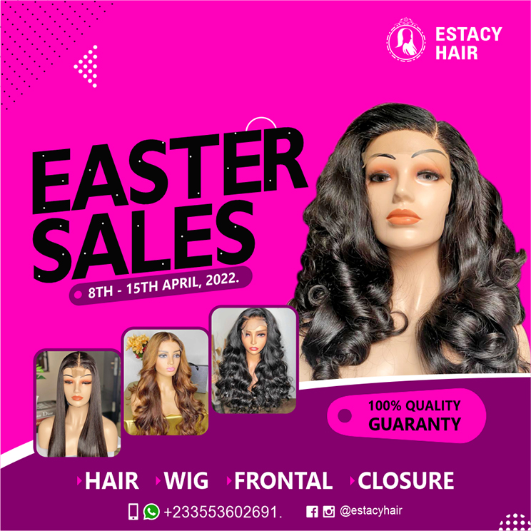 Easter sales flyer design for Estacy Hair