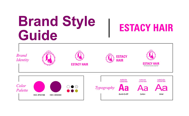 estacy hair brand style guide