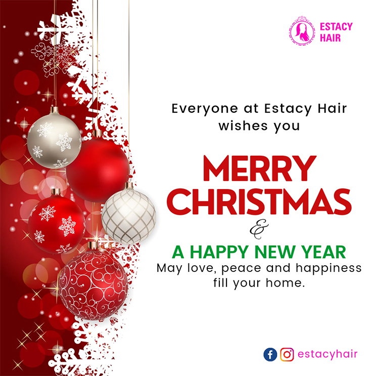 Merry Christmas flyer design for Estacy Hair