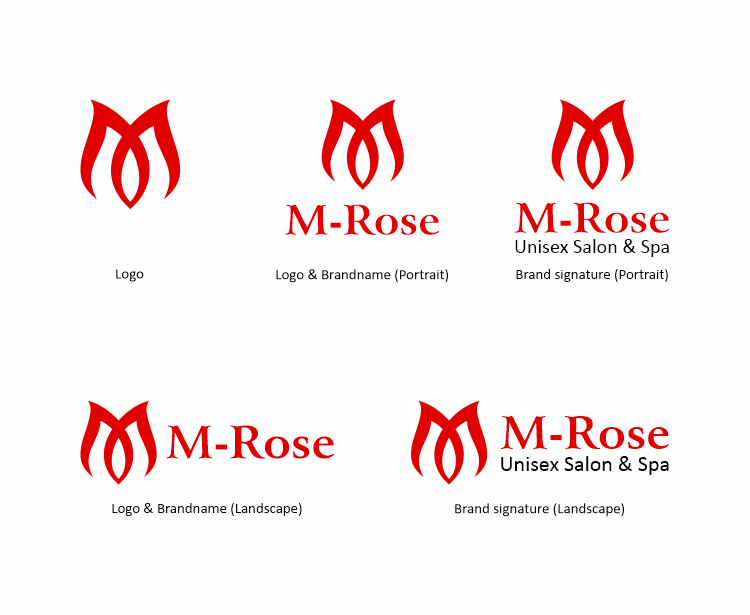 M-Rose Unisex Salon & Spa brand identity