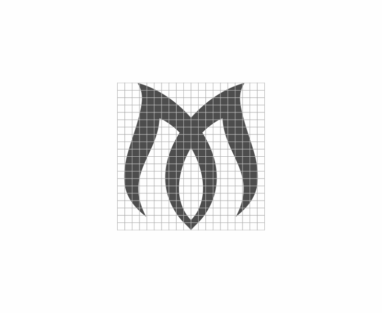 M-Rose logo design grid spacing