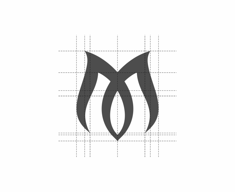 M-Rose logo design structure