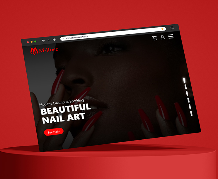 Mobile-friendly website design by Simtech Creative for M-Rose Beauty