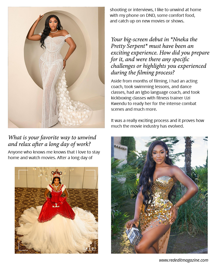 Red Edit Magazine article page 2 design, featuring Idia Aisien