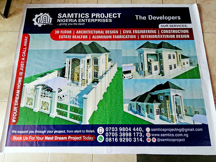 Samtics Project printed duplex house project banner