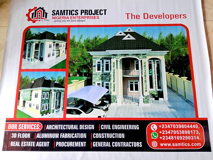 Samtics Project printed house project banner