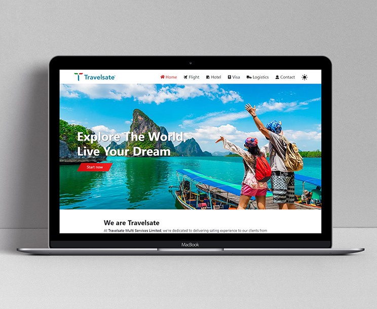 Fast-loading, mobile website design by Simtech Creative for Travelsate