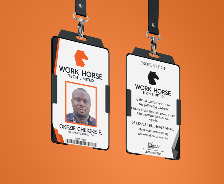 Work Horse Tech ID card design
