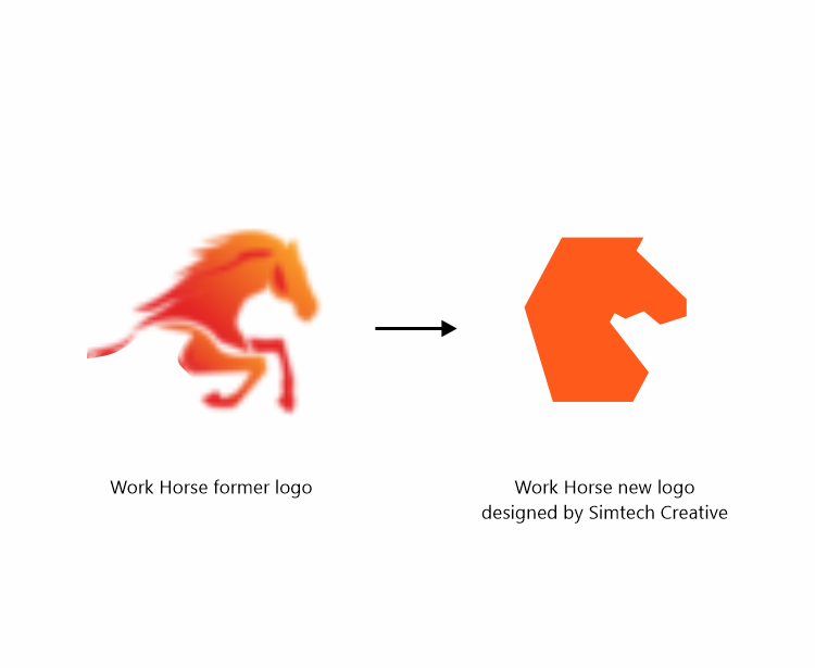 Evolution of Work Horse logo design